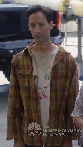 Abed's rooster in heels tee on Community