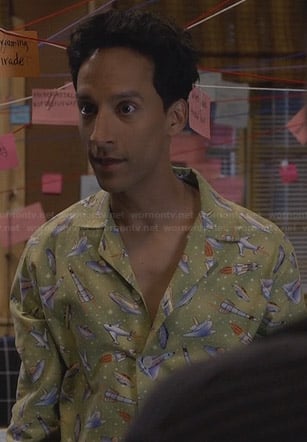 Abed’s green spaceship pajamas on Community