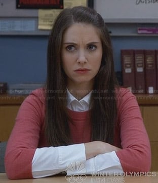 Annie’s coral  sweater on Community