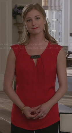 Emily's red top with black keyhole detail on Revenge