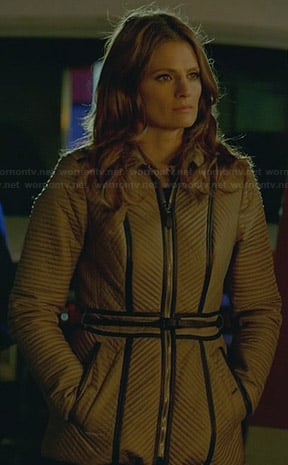 Beckett's ribbed leather trim jacket on Castle