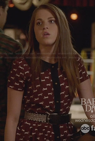 Kelsey’s collared dog print dress on The Fosters
