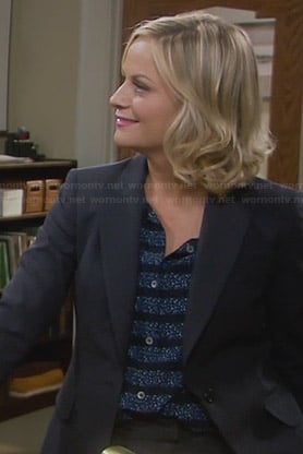 Leslie's blue floral striped shirt on Parks and Recreation