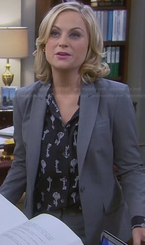 Leslie's key print shirt on Parks and Recreation