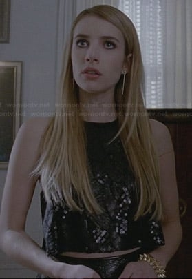 Madison’s sequinned crop top on American Horror Story