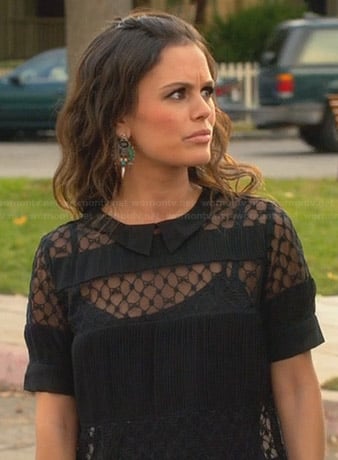 Zoe's black sheer striped top on Hart of Dixie