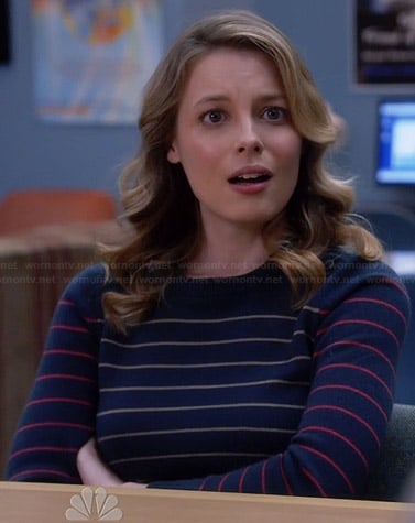 Britta’s navy striped sweater on Community