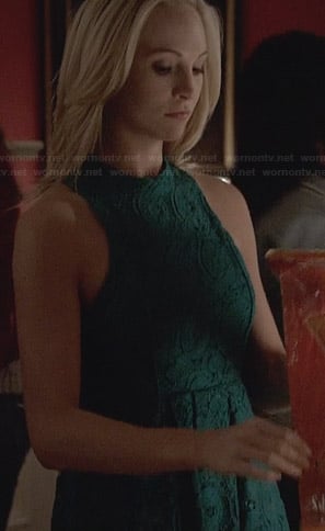 Caroline’s green lace dress on The Vampire Diaries