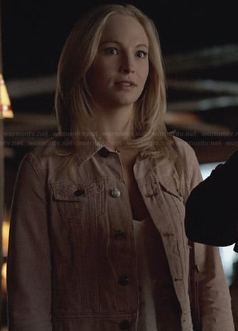 Caroline’s pink denim jacket on The Vampire Diaries