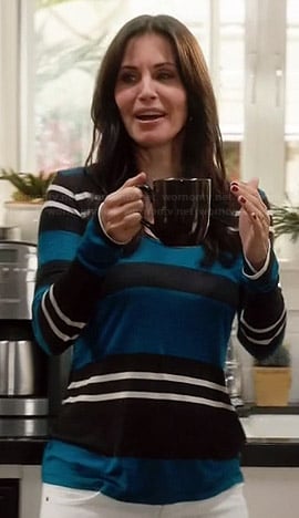 Jules's blue striped long sleeve tee on Cougar Town