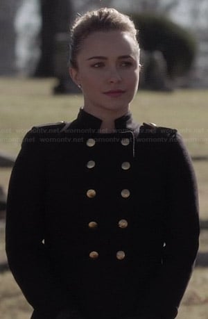 Juliette’s black military coat on Nashville