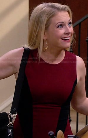 Mel’s red and black side panel dress on Melissa and Joey