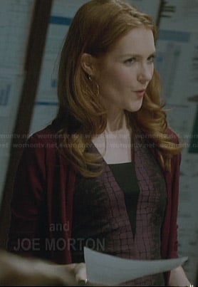 Abby's purple crocodile print dress on Scandal