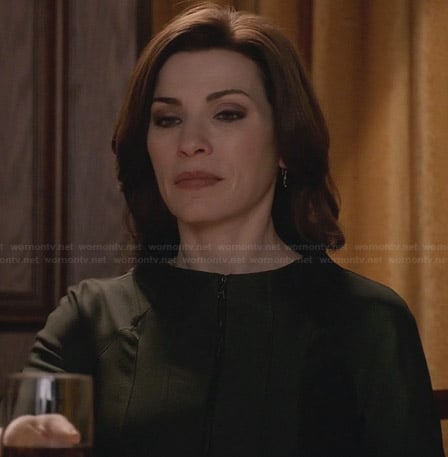 Alicia's panelled zip front jacket on The Good Wife