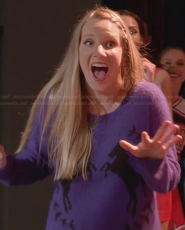 Brittany's purple horse sweater on Glee