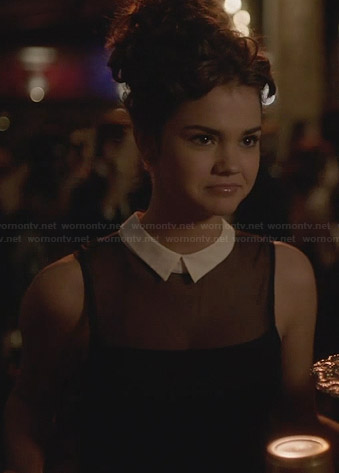 Callie’s black illusion dress with white collar on The Fosters