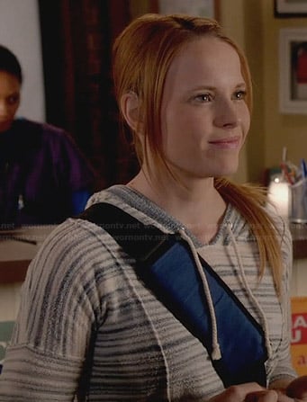 Daphne’s grey striped hoodie on Switched at Birth