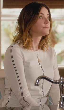 Ellie's white line striped sweater on Cougar Town