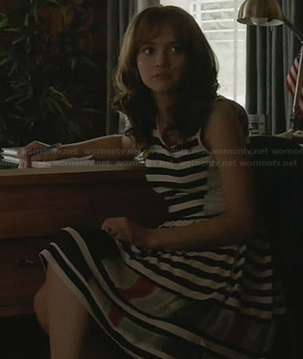 Emma's striped dress on Bates Motel