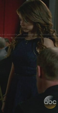 Haley’s blue lace dress with leather trim on Modern Family