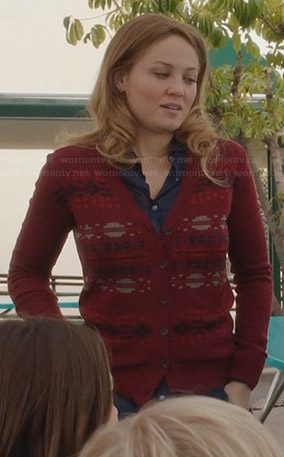 Julia’s red patterned cardigan on Parenthood