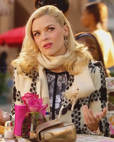 Lemon's cream and black patterned coat on Hart of Dixie