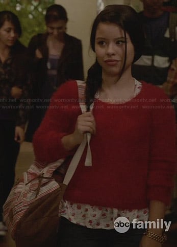 Mariana's red fluffy sweater on The Fosters