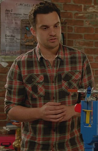 Nick’s grey and orange plaid shirt on New Girl