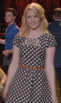 Quinn's black and white polka dot dress on Glee