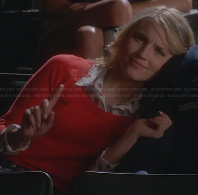 Quinn's red sweater and polka dot shirt on Glee