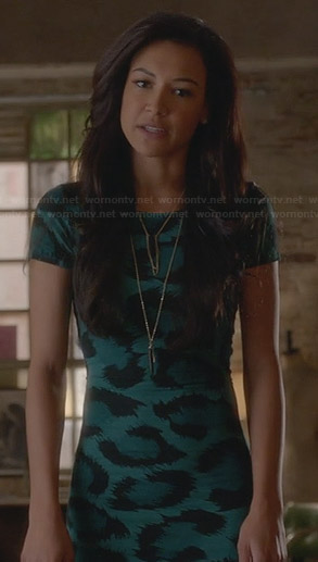 Santana’s green leopard print dress on Glee