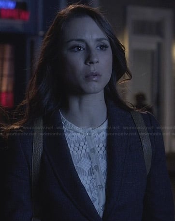 Spencer's white lace button-front dress on Pretty Little Liars