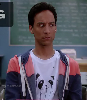 Abed’s white panda tshirt on Community
