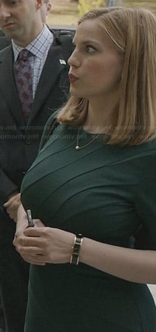 Amy’s green seam detail dress on Veep