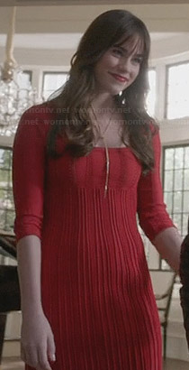 Charlotte's red textured knit dress on Revenge