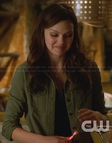 Emery's green military style shirt on Star-Crossed