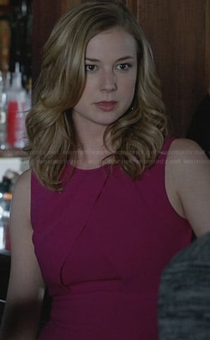 Emily’s pink crossover front dress on Revenge