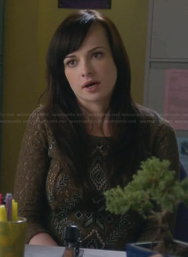 WornOnTV: Jenna’s green lace patterned front top on Awkward | Ashley ...