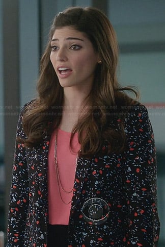 Lauren's floral blazer on The Crazy Ones