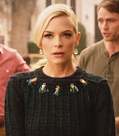 Lemon's green bug embellished sweater on Hart of Dixie