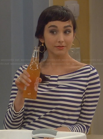 Mandy’s striped bow front top on Last Man Standing