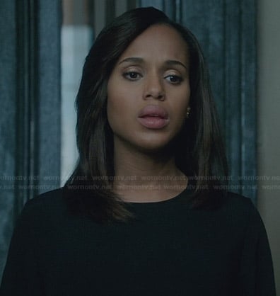 Olivia's black and white blouse on Scandal