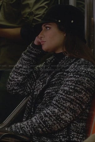 Rachel's black and white knit cardigan on Glee