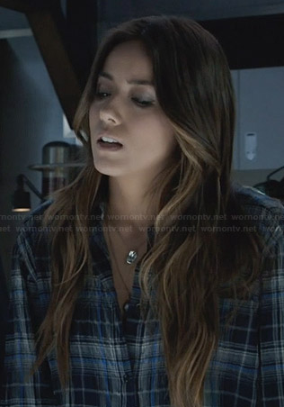 Skye's black and blue plaid shirt on Agents of SHIELD