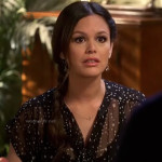 Zoe’s black star print blouse on Hart of Dixie