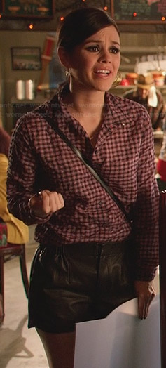 Zoe’s checked shirt and leather shorts on Hart of Dixie