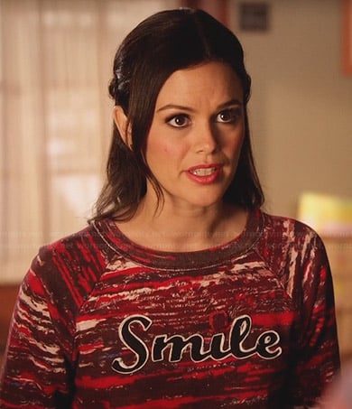Zoe’s red “smile” sweater on Hart of Dixie