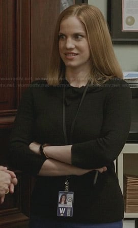 Amy’s black bow sweater on Veep