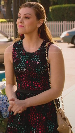 AnnaBeth’s floral dress with black lace overlay on Hart of Dixie