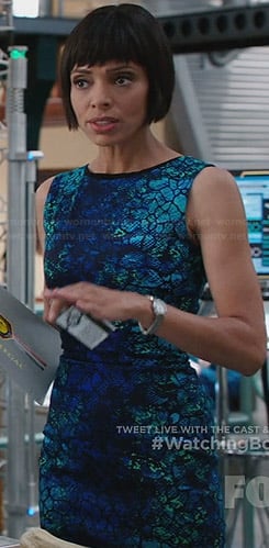 BONES: SEASON 9 EPISODE 14 CAMILLE'S Collage Print Dress